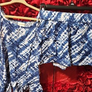 Jumping Beans NWT Matching Blue and White Tie-Dye Short Set Size 8